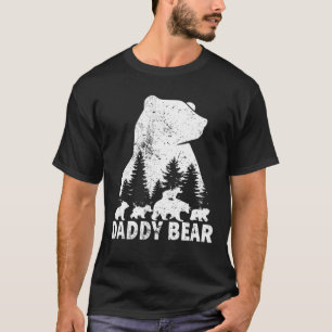 T-shirt Papa Bear 4 Cubes Père Day Funny Daddy Bear 4 Ki