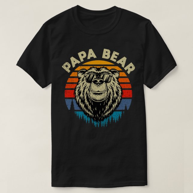 T-shirt Papa Bear Cool idée cadeau rétro (Design devant)