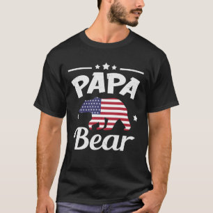 T-shirt Papa Bear Drapeau Patriotique Correspondant 4 juil