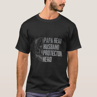 T-shirt Papa Bear Husband Protector Hero Dad Father'S Day