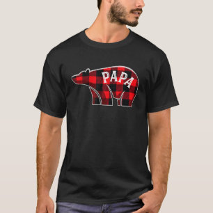 T-shirt Papa Bear Noël Plaid Famille Correspondance Pyjama