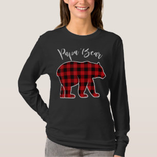 T-shirt Papa Bear Pajama Rouge Buffalo Noël Funny Famille