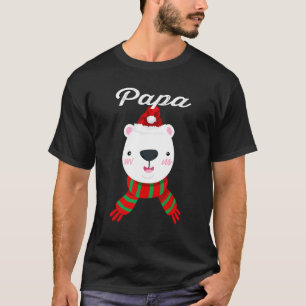 T-shirt Papa Bear Santa Hat Noël Famille Correspondante