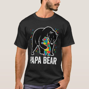 T-shirt Papa Bear Sensibilisation à l'autisme Puzzle Neuro