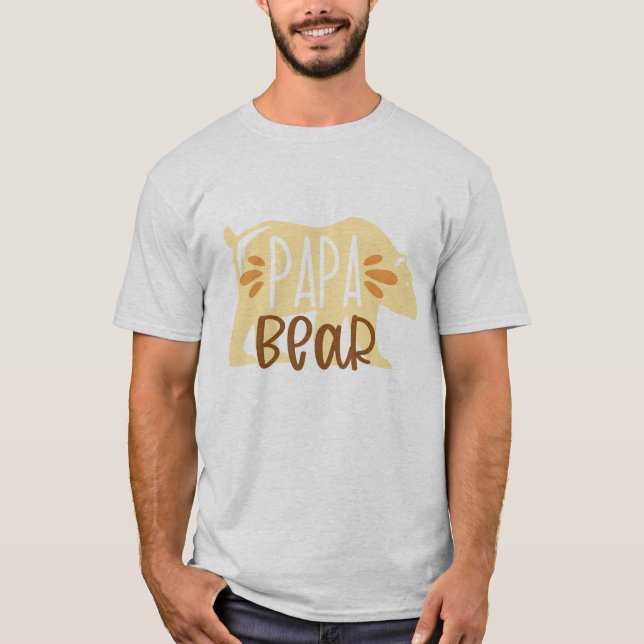 T-shirt Papa Bear Typographie (Devant)