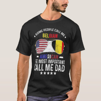 T-shirt Papa belge Belgique Fête des Pères Papa Belge Amér