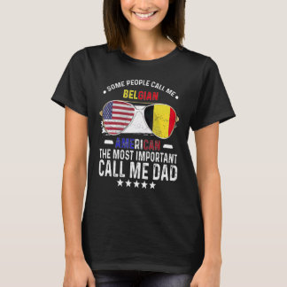 T-shirt Papa belge Belgique Fête des Pères Papa Belge Amér