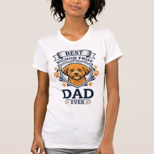 T-shirt Papa Bichon Frise pour toujours Empreintes de patt