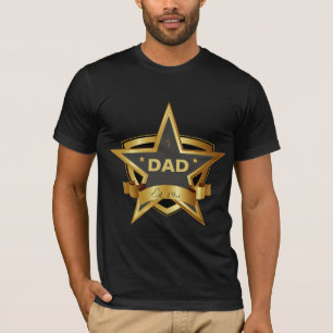 T-shirt papa Black et Gold Star