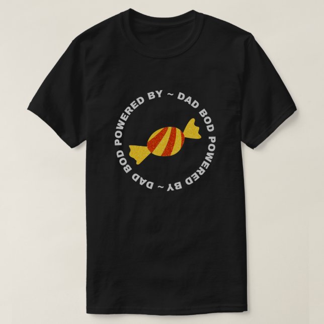T-shirt Papa Bod Alimenté Par Chemise T-Parties scintillan (Design devant)