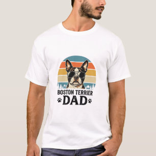T-shirt Papa Boston Terrier Conception Vintage Amoureux de
