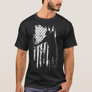 T-shirt Papa BowFishing Archer drapeau américain Vintage