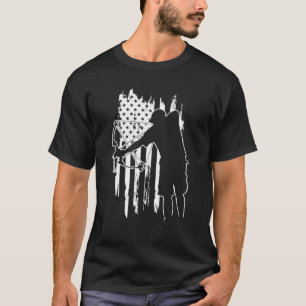 T-shirt Papa BowFishing Archer drapeau américain Vintage G