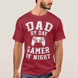 T-shirt Papa By Day Gamer By Night Cool Jeu Père