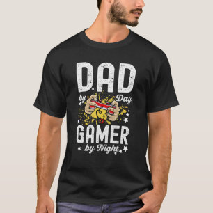 T-shirt Papa By Day Gamer By Night Funky Fête des pères Ca