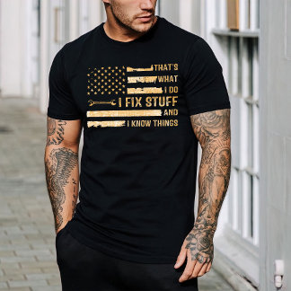 T-shirt Papa cadeau, Chemise Vintage Mécanique, Je répare 