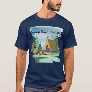 T-shirt Papa campeur roi de la fête des pères feu de camp