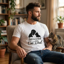 Papa Chat Introverti Silhouette Vintage Minimalist