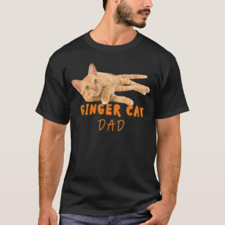 T-shirt Papa Chat Roux Drôle Mignon Paresseux Orangeabby A