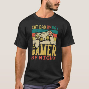 T-shirt Papa Chat Sarcastique Le Jour Joueur La Nuit Vinta