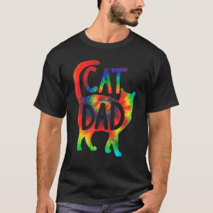 T-shirt Papa Chat Tie Dye Chat Papa Joyeuse Fête des Pèr