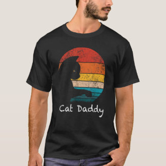 T-shirt Papa chat vintage style années quatre-vingt chat r