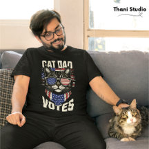 Papa Chat vote une jolie élection drapeau américai