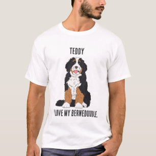 T-shirt Papa Chien Bernedoodle Personnalisé Nom Personnali