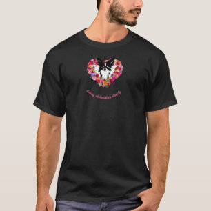 T-shirt papa chihuahua gâteux roses cœur