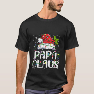 T-shirt Papa Claus Lumières de Noël Pyjama Famille Assorti
