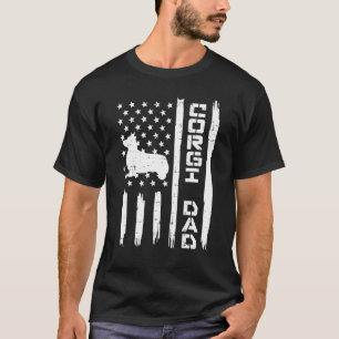 T-shirt Papa Corgi Gallois Homme Drapeau Américain Patriot