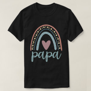 T-shirt Papa Cute Papa Famille Correspondre Arc-en-ciel