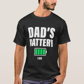 T-shirt Papa de 1 Papa à Batterie Faible Fête des Pères
