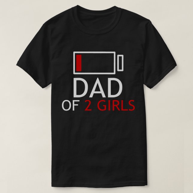 T-shirt papa de 2 filles fête des pères cadeau (Design devant)