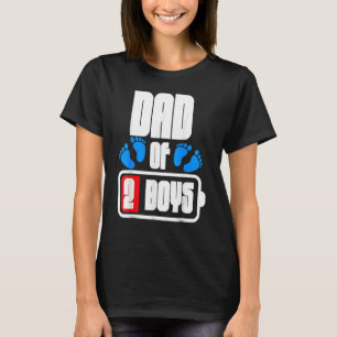 T-shirt Papa De 2 Garçons Faible Fête des pères Batterie A