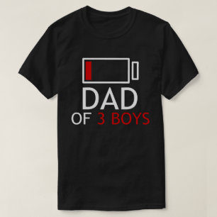 T-shirt Papa De 3 Garçons Fête des pères Cadeau