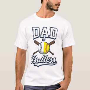 T-shirt Papa de Ballers Baseball Softball Design Vintage_1