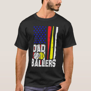 T-shirt Papa de Ballers Hommes Softball de baseball Joueur