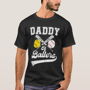 T-shirt Papa De Ballers Joueur De Baseball Softball Père s