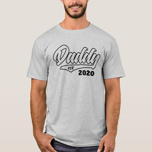 T-shirt Papa de baseball établi en année (Devant)
