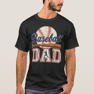 T-shirt Papa de baseball Joyeuse fête des pères pour les h
