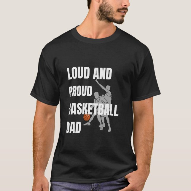 T-shirt Papa de basket-ball fort et fier (Devant)