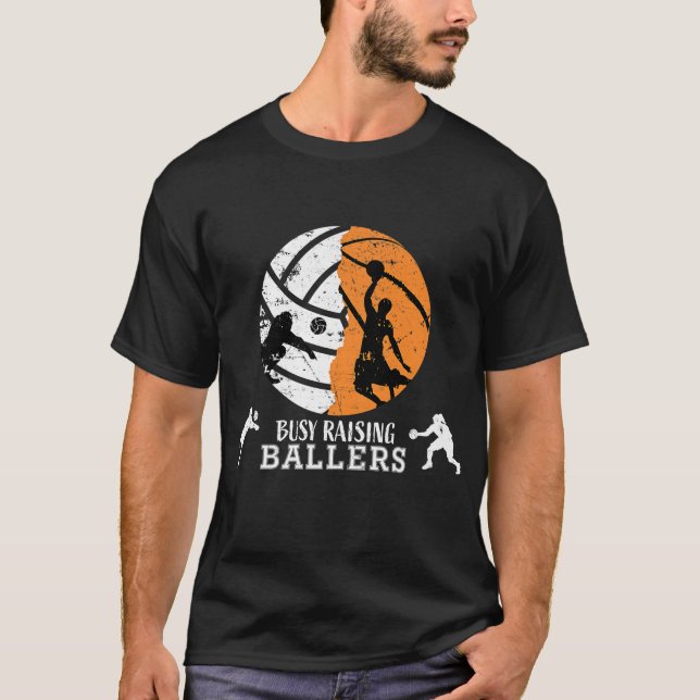 T-shirt Papa De Basket-Ball Shirts Pour Hommes Volley-Ball (Devant)