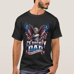 T-shirt Papa de hockey sur glace rétro Drapeau américain H