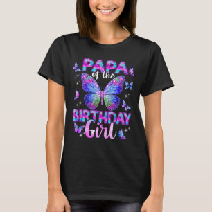 T-shirt Papa de la famille de papillons de la fille d'anni