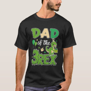 T-shirt Papa De La Famille Des Trois Rex Anniversaire Dino