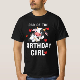 T-shirt Papa de la fille d'anniversaire Ferme Vache T-