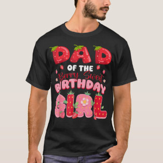 T-shirt Papa de la fille de la fête d'anniversaire aux fra