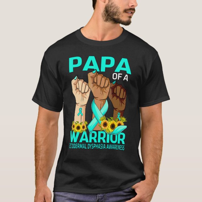 T-shirt Papa De La Main D'Un Guerrier Ectodermal Dysphasia (Devant)