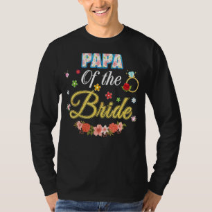T-shirt Papa De La Mariée Mariage Fête Fleur Ring De Famil